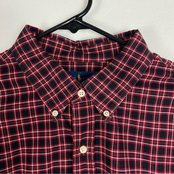 Ralph Lauren Men’s Red &‎ Black Plaid Shirt Long Sleeve Business Casual Work XXL - Picture 7 of 12